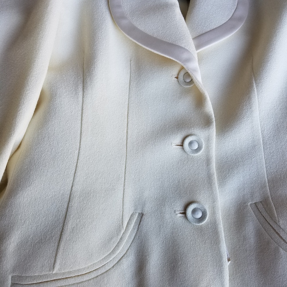 VTG Herbert Grossman Wool Ivory Suit Sz 8 $330 … - Picture 6 of 9